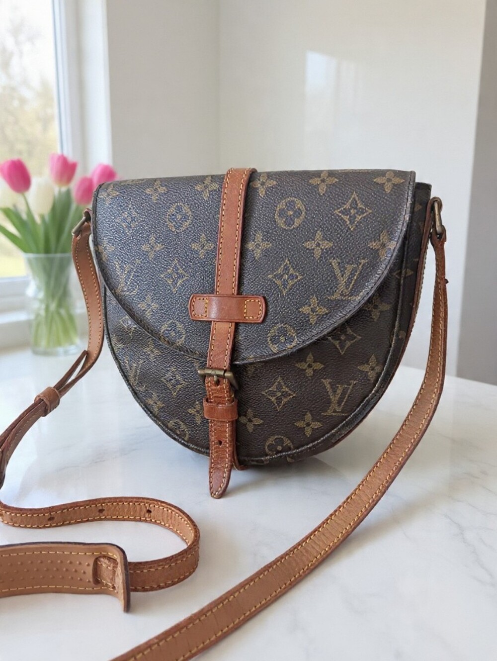 Louis Vuitton Chantilly MM Vintage 1990 Monogram Crossbody Bag💕 - Picture 5 of 15